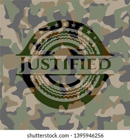 Justified on camouflaged texture. Vector Illustration. Detailed.