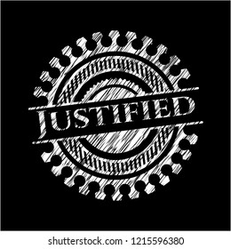 Justified written with chalkboard texture