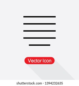 Justify Center Alignment Paragraph Icon Vector Illustration Eps10