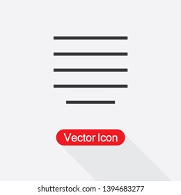 Justify Center Alignment Paragraph Icon Vector Illustration Eps10