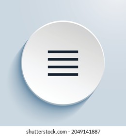 justify pixel art icon design. Button style circle shape isolated on white background. Vector illustration