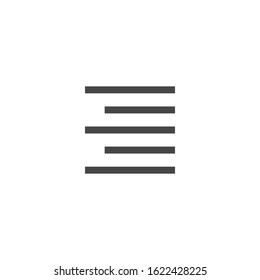 Justify right icon isolated on white background. Display option symbol modern, simple, vector, icon for website design, mobile app, ui. Vector Illustration