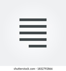 justify right Icon symbol isolated on Gradient background. Vector Illustration