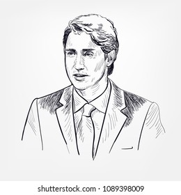 Justin Trudeau Vector Portrait Sketch