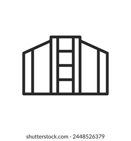 Justus Lipsius Building Icon. Simple Line Representation of the EU Council's Main Building.