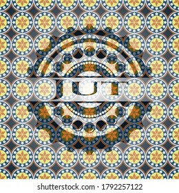 Jut arabic style badge. Arabesque decoration. 