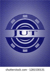 Jut badge with denim texture