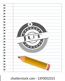 Jut pencil strokes emblem. Vector Illustration. Detailed.