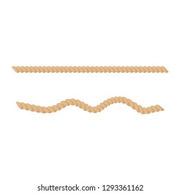 Jute or hemp twisted natural brown rope vector Illustration