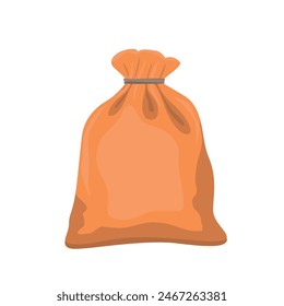 jute, linen bag icon - vector illustration