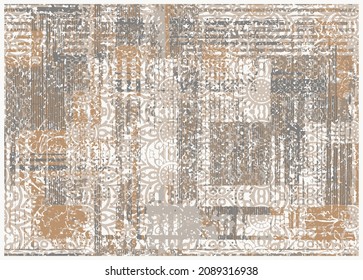 Jute and linen texture pattern in pastel natural tones in checkered stripes designed for home textile printing, fashionable prints or weaving seamless pattern for rug, clothing, pillow, book cover
