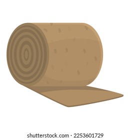 Jute roll icon cartoon vector. Knot cord. Decoration sea