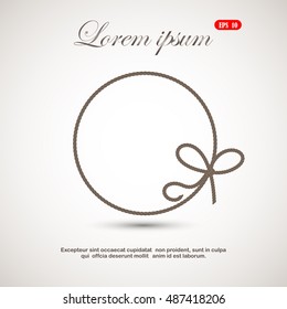 Jute rope, loop, icon