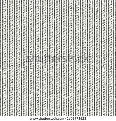 Jute rug in black and white, with parallel ribs or ridges. Carpet texture. Rough striped background. Abstract vector seamless.
