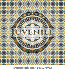 Juvenile arabesque style emblem. arabic decoration.