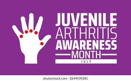 Juvenile Arthritis Awareness Month banner or poster design template. observed every year in july. Holiday concept. Use to any Template, card, poster, placard, template.