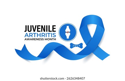 Juvenile Arthritis awareness month is july medical concept. Juvenile arthritis causes joint swelling, pain, and stiffness, making everyday activities difficult for affected children. Realistic ribbon.
