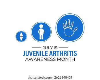 Juvenile Arthritis awareness month is july medical concept. Juvenile arthritis causes joint swelling, pain, and stiffness, making everyday activities difficult for affected children. Realistic ribbon.