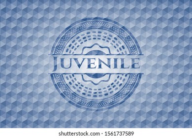 Juvenile blue emblem with geometric pattern. Vector Illustration. Detailed.