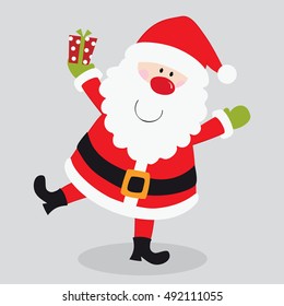 Juvenile Christmas with Cute Santa Claus design bring Christmas gift