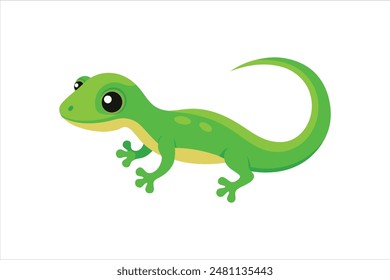 juvenile of green gecko image vector art work 