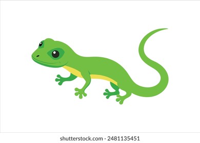 juvenile of green gecko image vector art work 