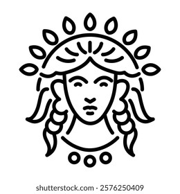 Juventus goddess icon in linear style 