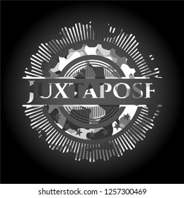 Juxtapose on grey camo texture