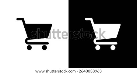 Juxtaposed image displaying black and white shopping cart icons against contrasting backgrounds. The image showcases inverted colors, enhancing visual clarity for universal applications.