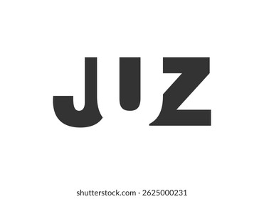 JUZ logo design. Initial letter J U Z bold font style for tech startups, consulting, corporate branding. Creative company name, headlines typography identity, trendy logotype. Vector illustration.