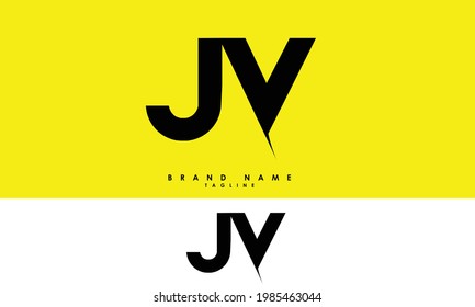 JV Alphabet JV letter Initials Monogram logo VJ, J and V