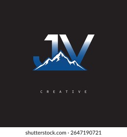 JV Creative Mountain Logo Bold Gradient Letter mark Branding Design for Business Outdoor Brands