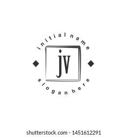 Jv Initial Beauty Monogram Logo Vector vector de stock libre de regalías