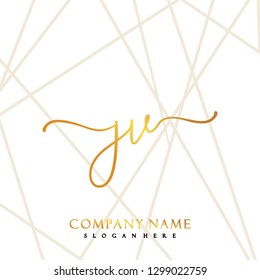 JV Initial Handwriting logo template vector