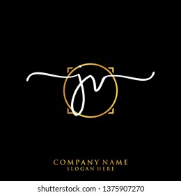 JV Initial handwriting logo template