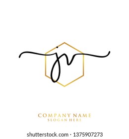 JV Initial handwriting logo template