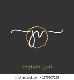 JV Initial handwriting logo template