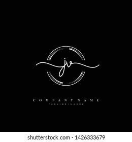 JV initial handwriting logo template vector