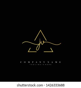 JV initial handwriting logo template vector
