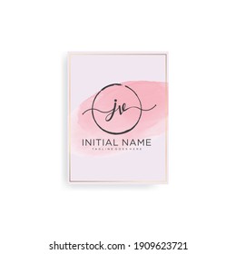 JV Initial handwriting logo vector. Hand lettering Watercolor background for designs.