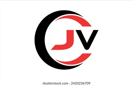 JV initial letter creative circle icon swoosh logo design vector. monogram, lettermark, circle, calligraphy, symbol, emblem, elegant, abstract, wordmark, sign, art, typography, icon, minimal, premium
