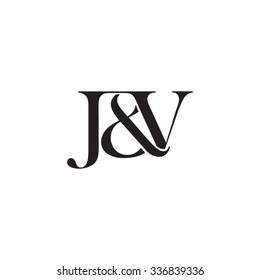 J&V Initial logo. Ampersand monogram logo