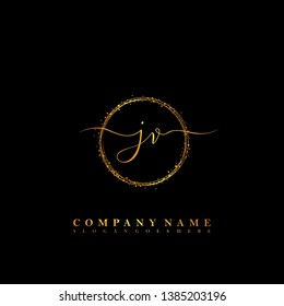 JV Initial luxury handwriting logo vector