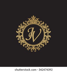 JV initial luxury ornament monogram logo