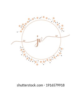 JV Initial monogram handwriting luxury illustration