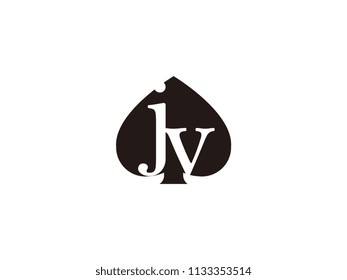 The jv initials logo inside the black shovel