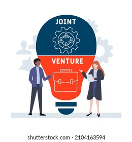 JV - Joint Venture acronym. business concept background.  vector illustration concept with keywords and icons. lettering illustration with icons for web banner, flyer, landing pag
