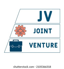 JV - Joint Venture acronym. business concept background.  vector illustration concept with keywords and icons. lettering illustration with icons for web banner, flyer, landing pag