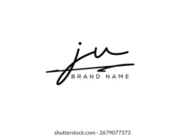 JV letter elegant cursive beauty handwriting logo.