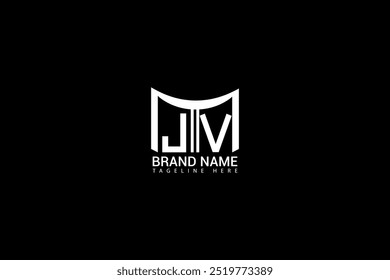 JV letter logo creative design. JV unique design. JV letter logo design on black background